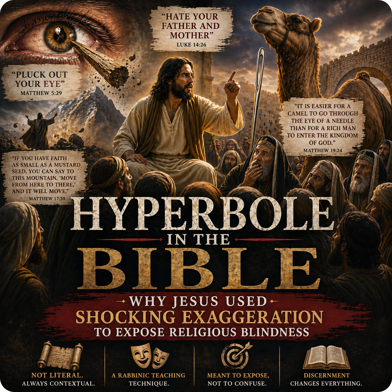 Hyperbolic Overstatement in the Bible: How Jesus Used Shocking Exaggeration to Expose Religious Blindness