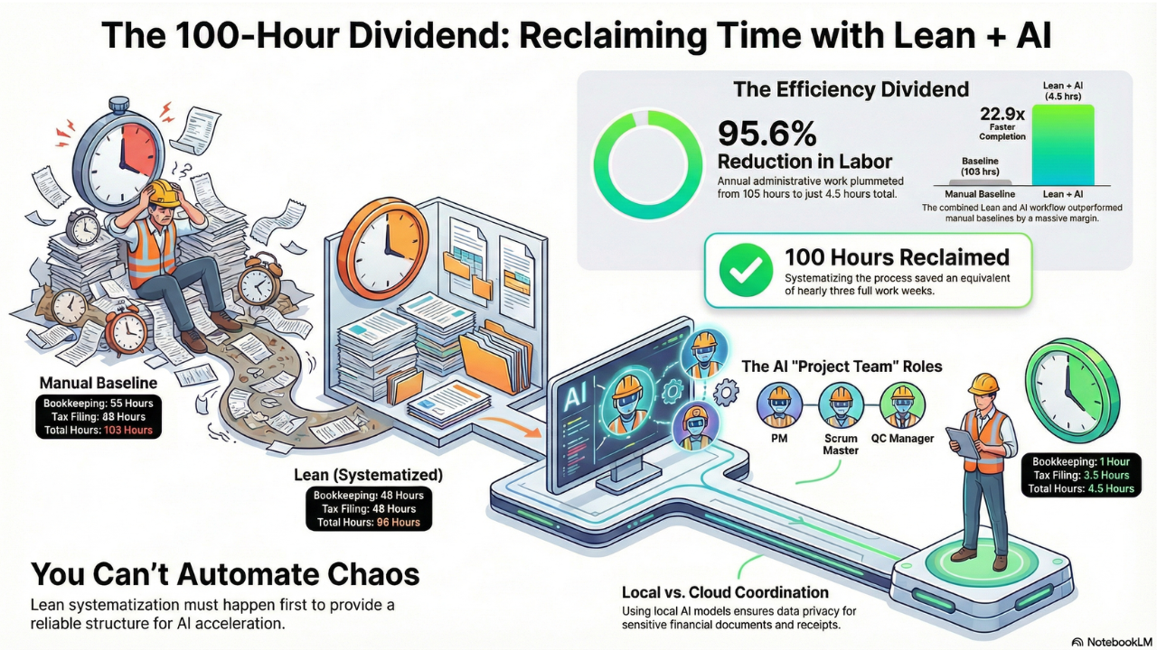 From 96 Hours to 4.5: The 100-Hour Dividend of Lean + AI