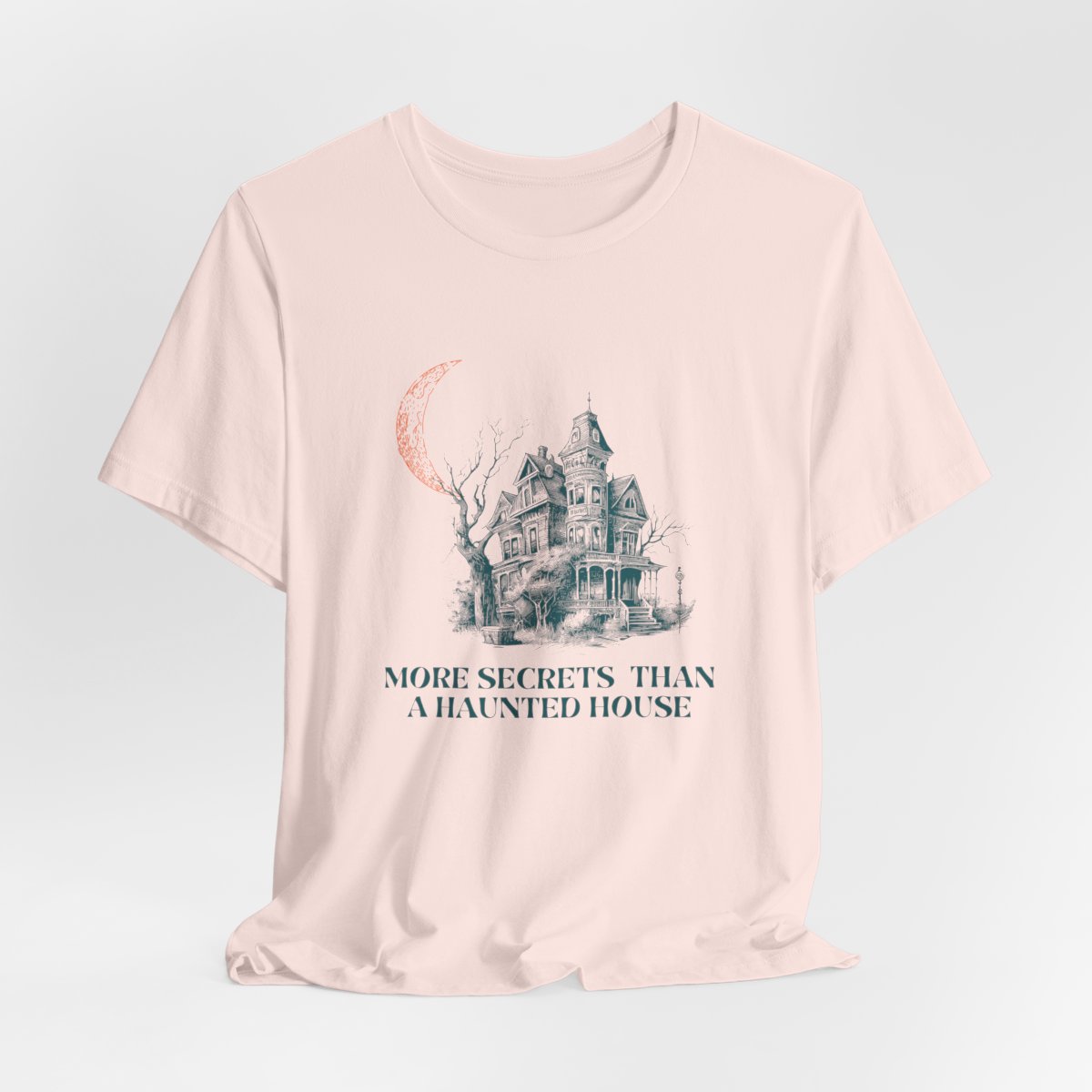 Haunted House Secrets Tee, Spooky Short Sleeve Shirt for Halloween, Ghost Lovers Gift, Cozy Casual Wear, Gothic Fashion