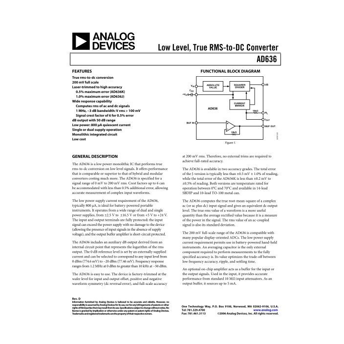 AD636 functional block diagram