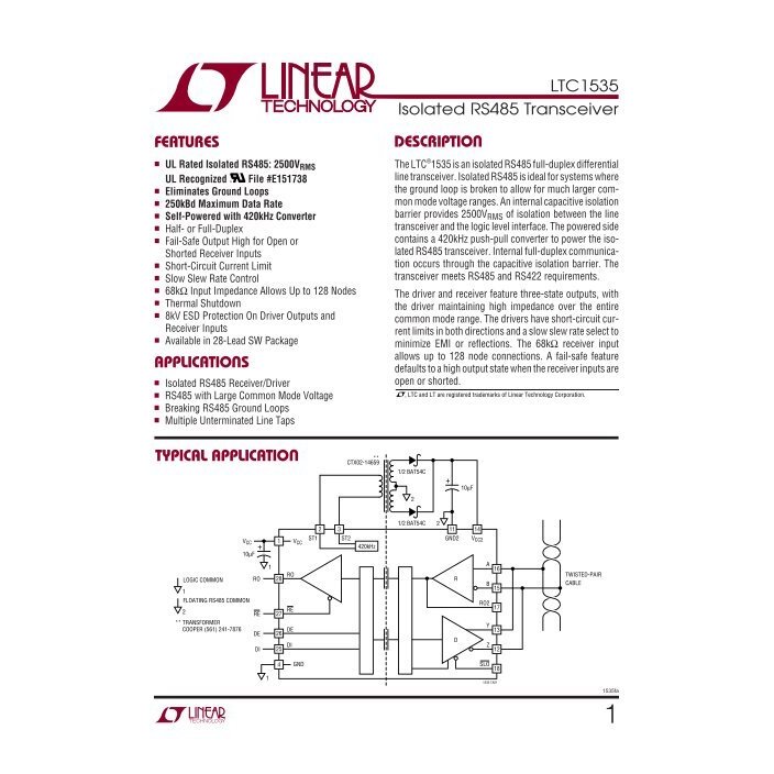 LT1785 functional block diagram manufacturer datasheet