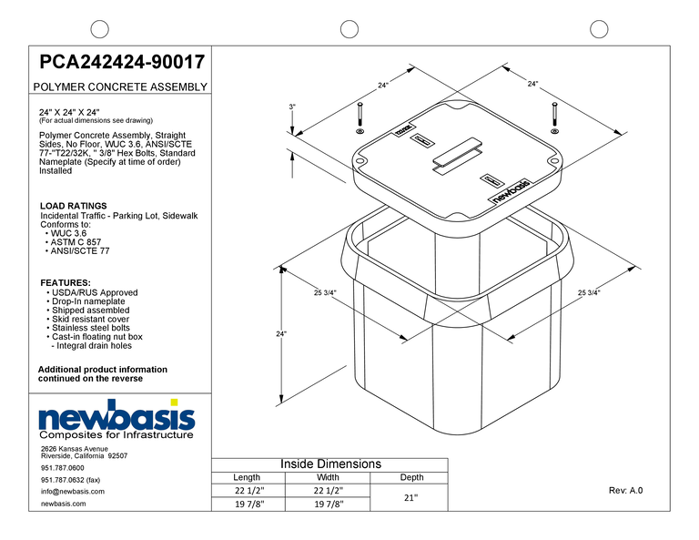 24″ x 24″ x 24″