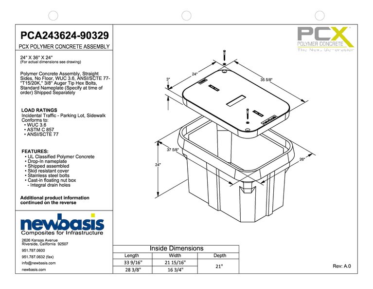 24″ x 36″ x 24″