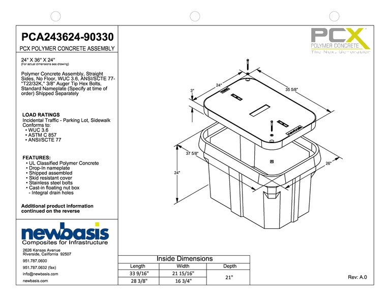 24″ x 36″ x 24″
