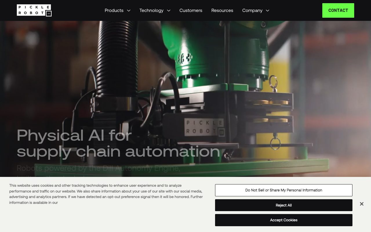 Pickle Robot website