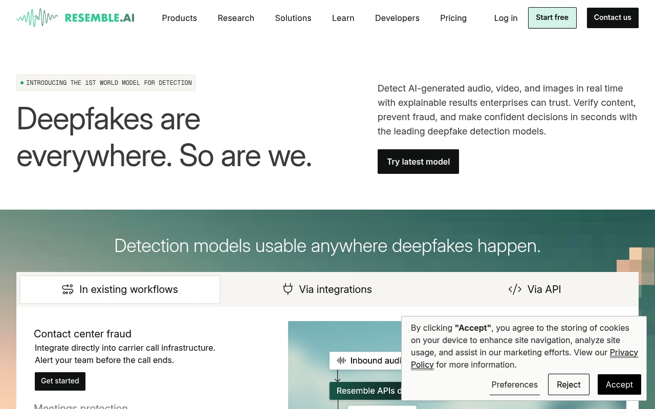 Resemble AI website