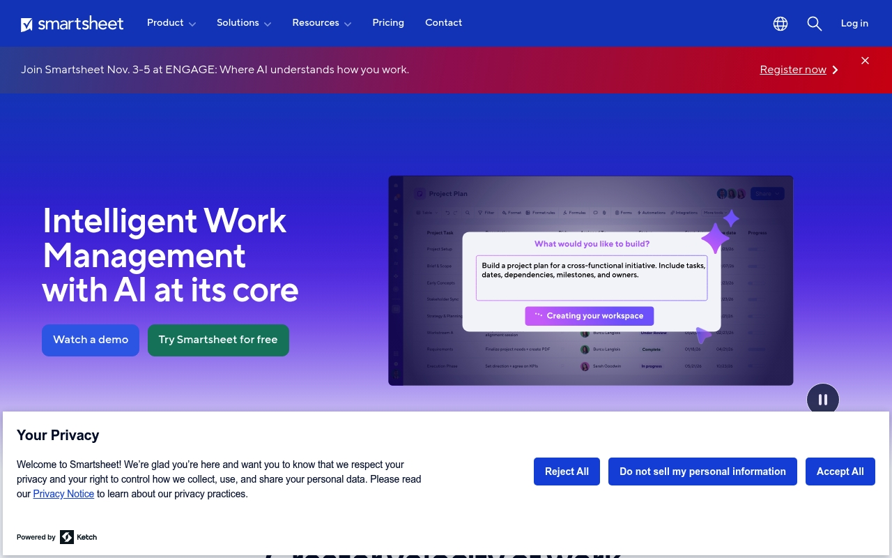 Smartsheet website