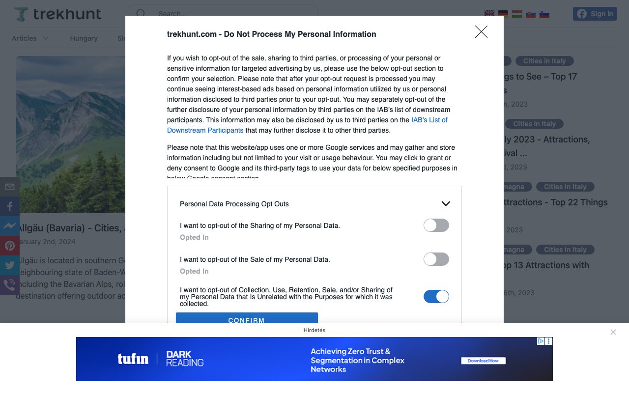 Trekhunt website