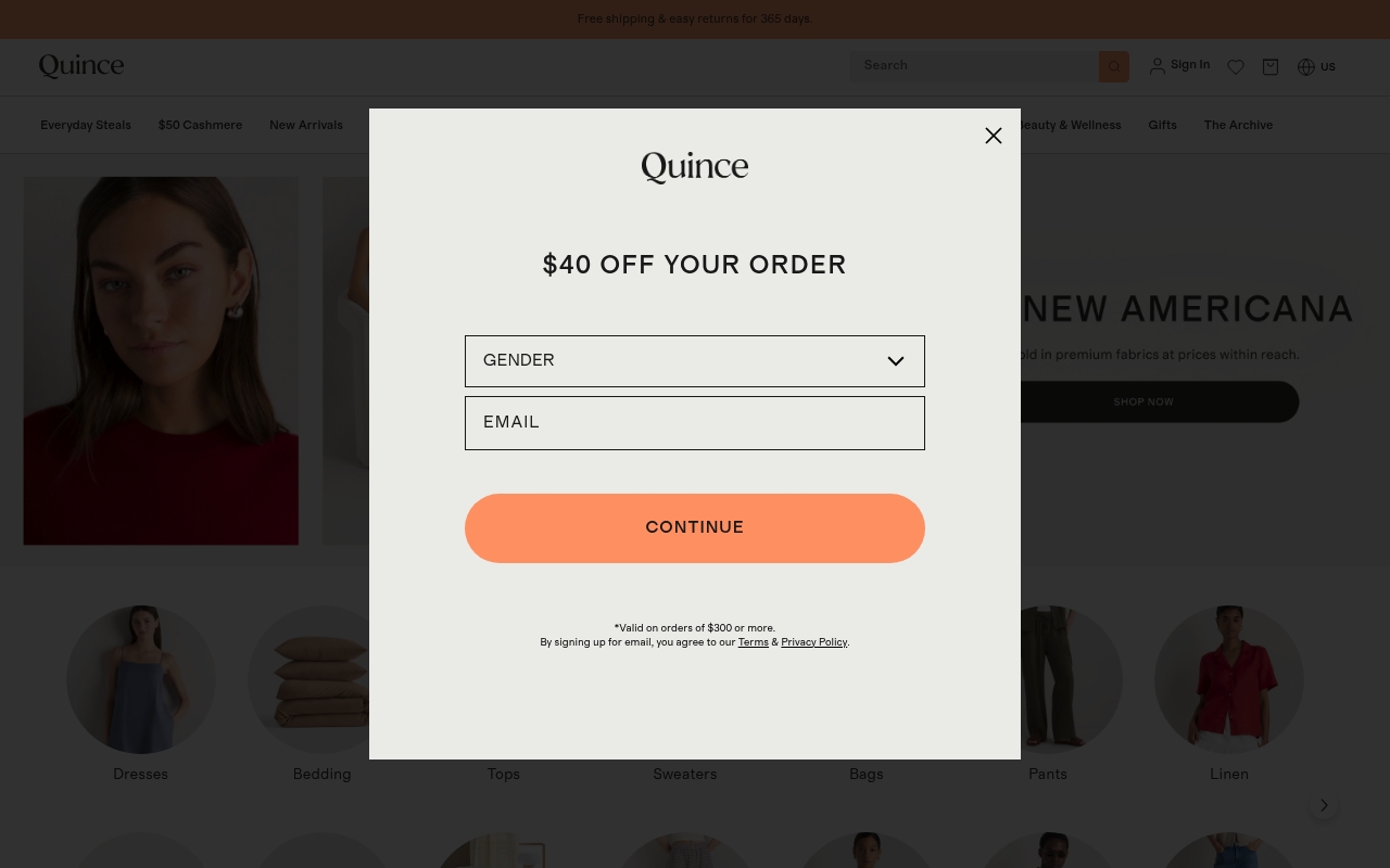 Quince website