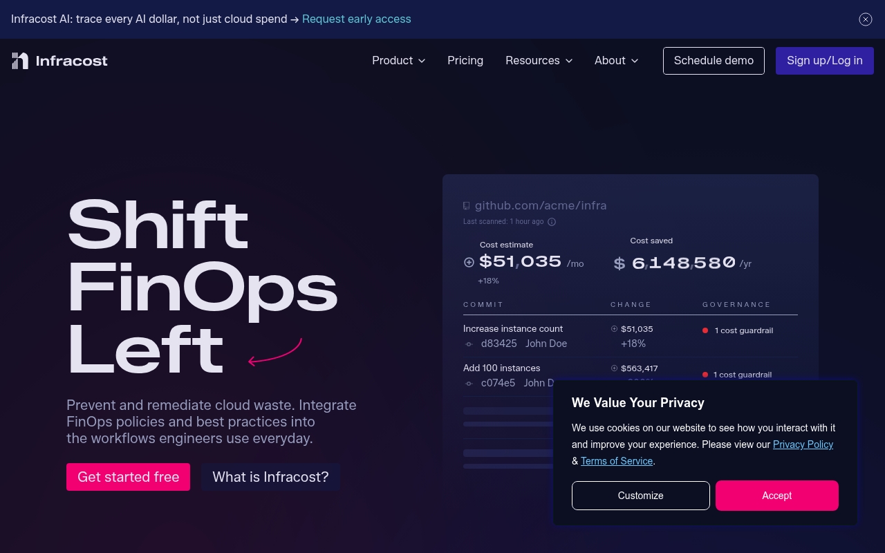 Infracost website
