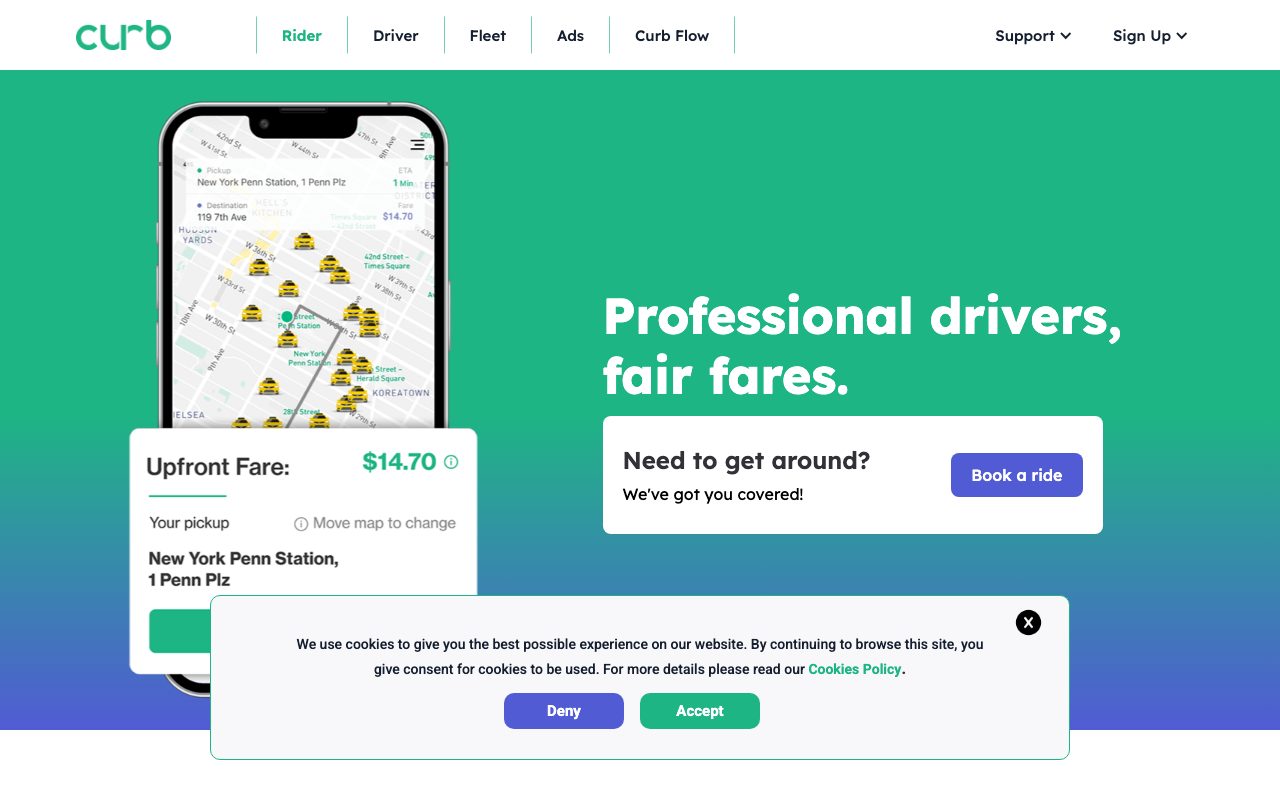 Curb Mobility website