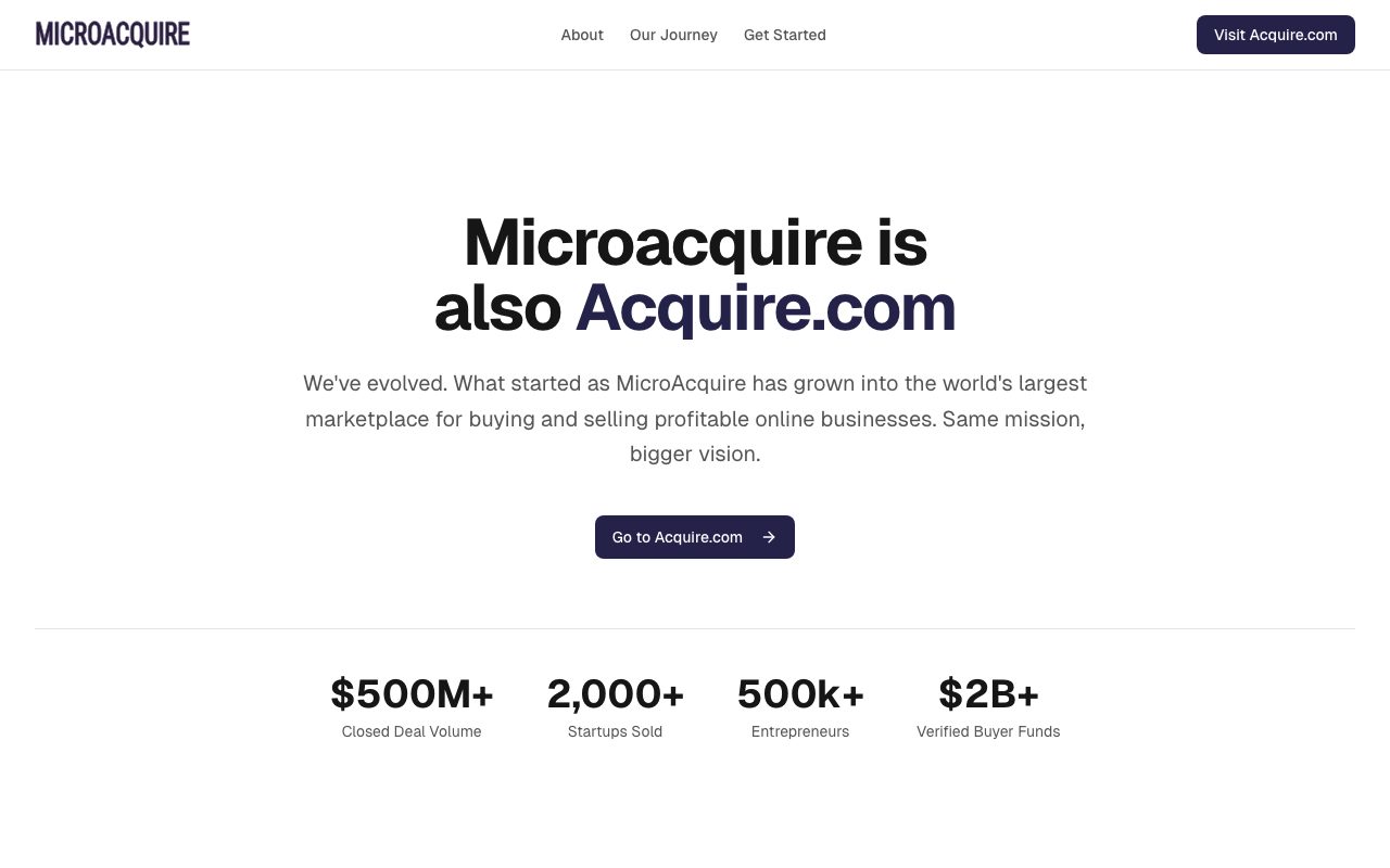 MicroAcquire website