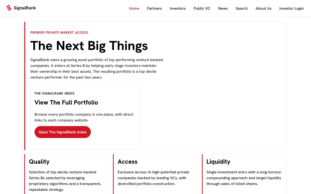 SignalRank Corporation website