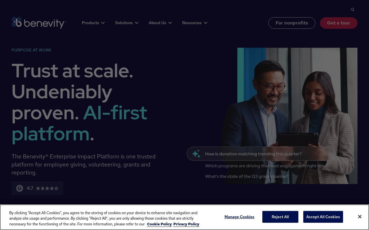 Benevity website