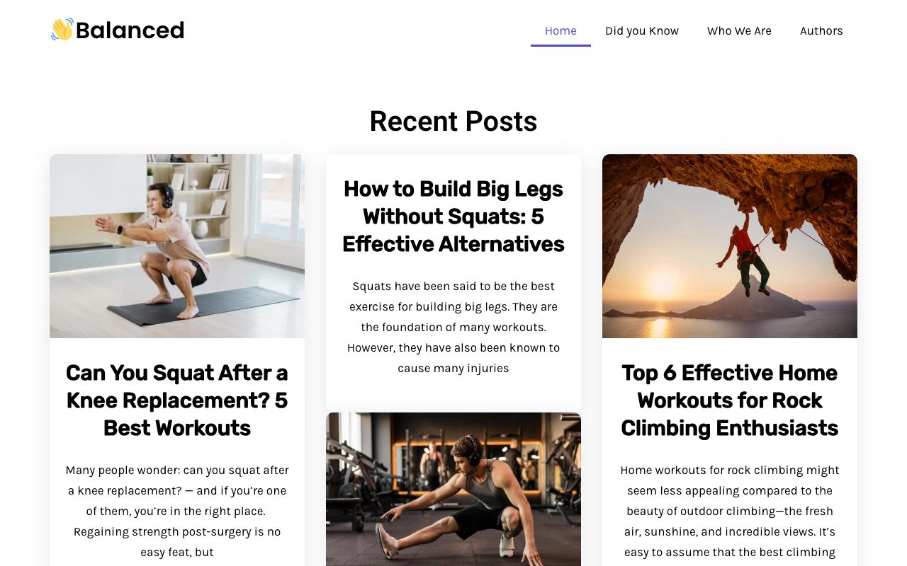 Balanced website