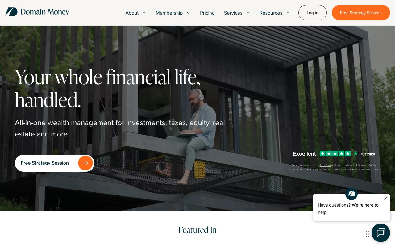 Domain Money website