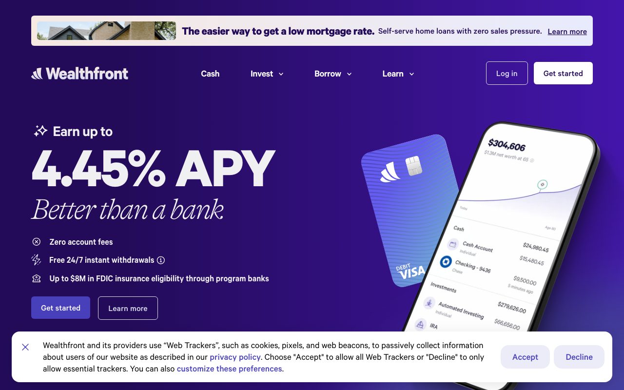 Wealthfront website