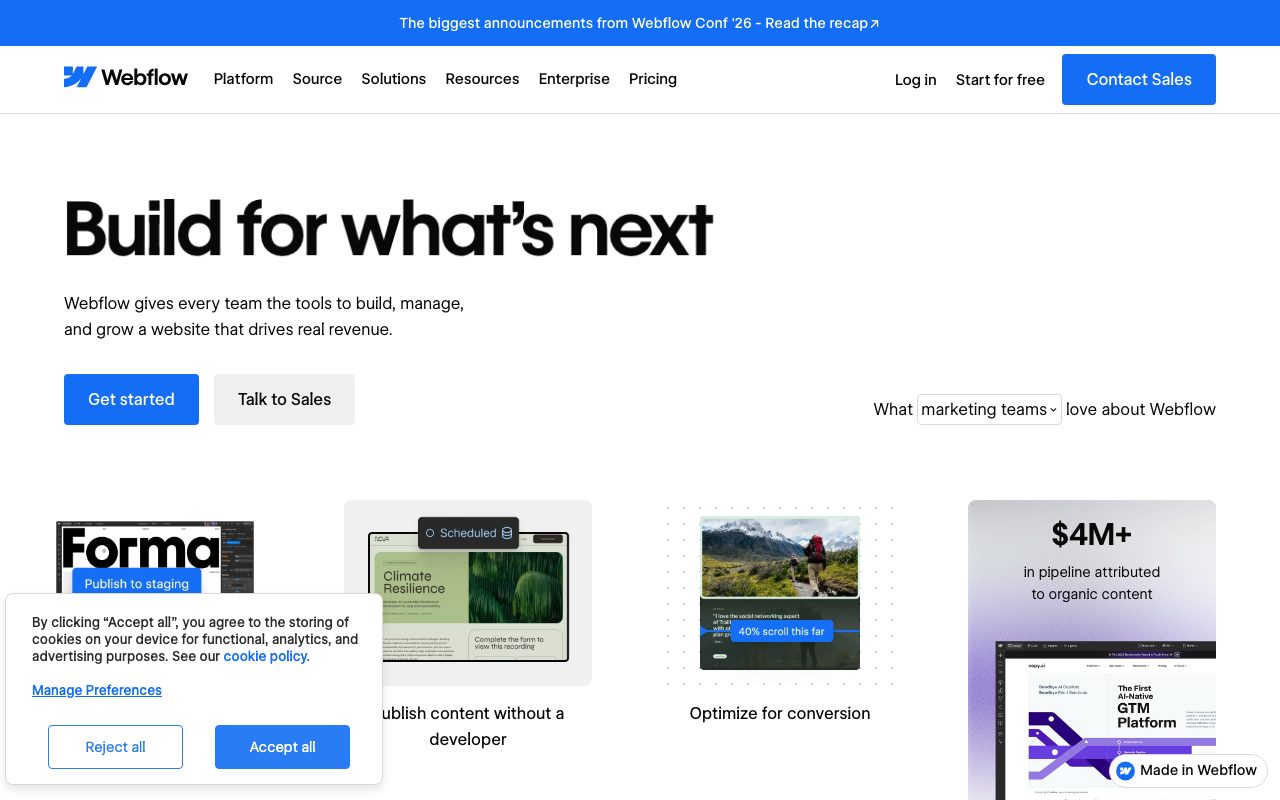 Webflow website