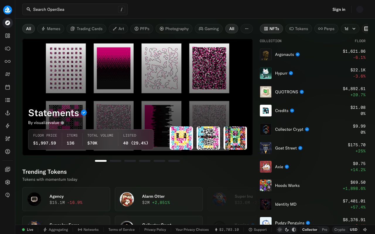 OpenSea website