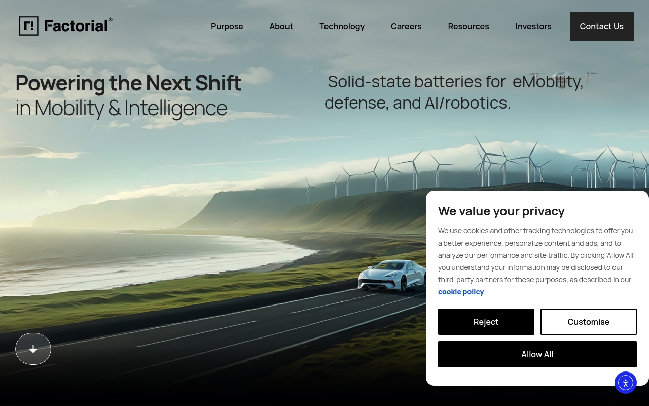Factorial Energy website