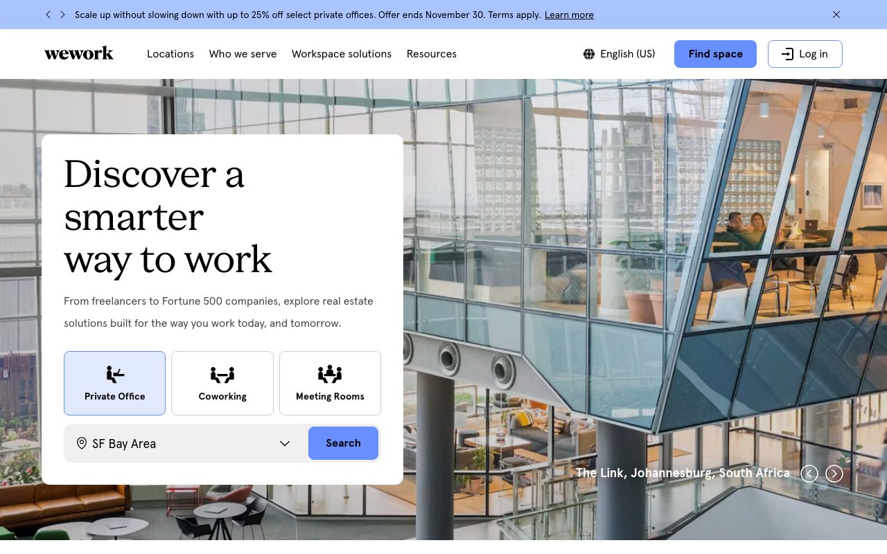 WeWork website