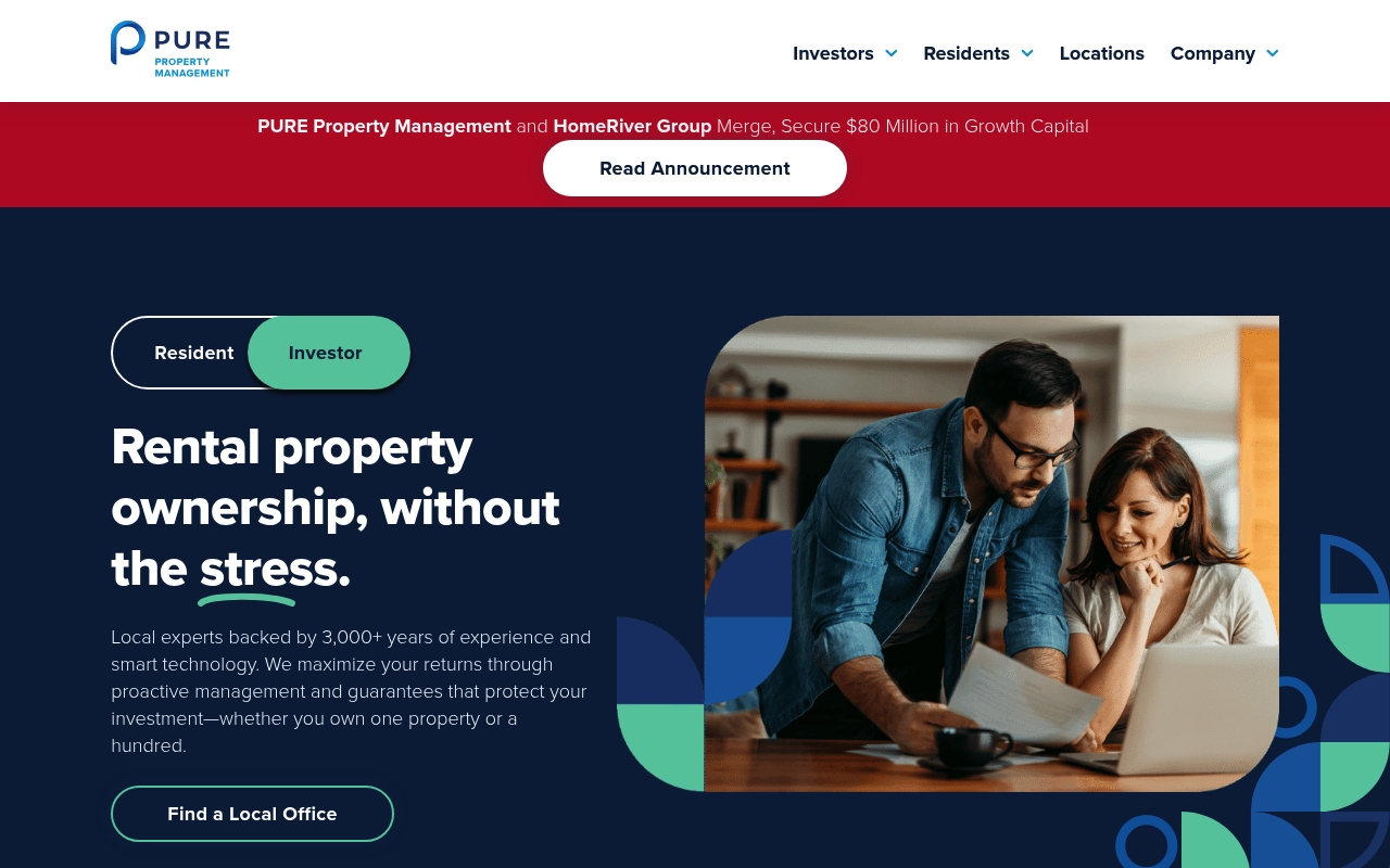 PURE Property Management website