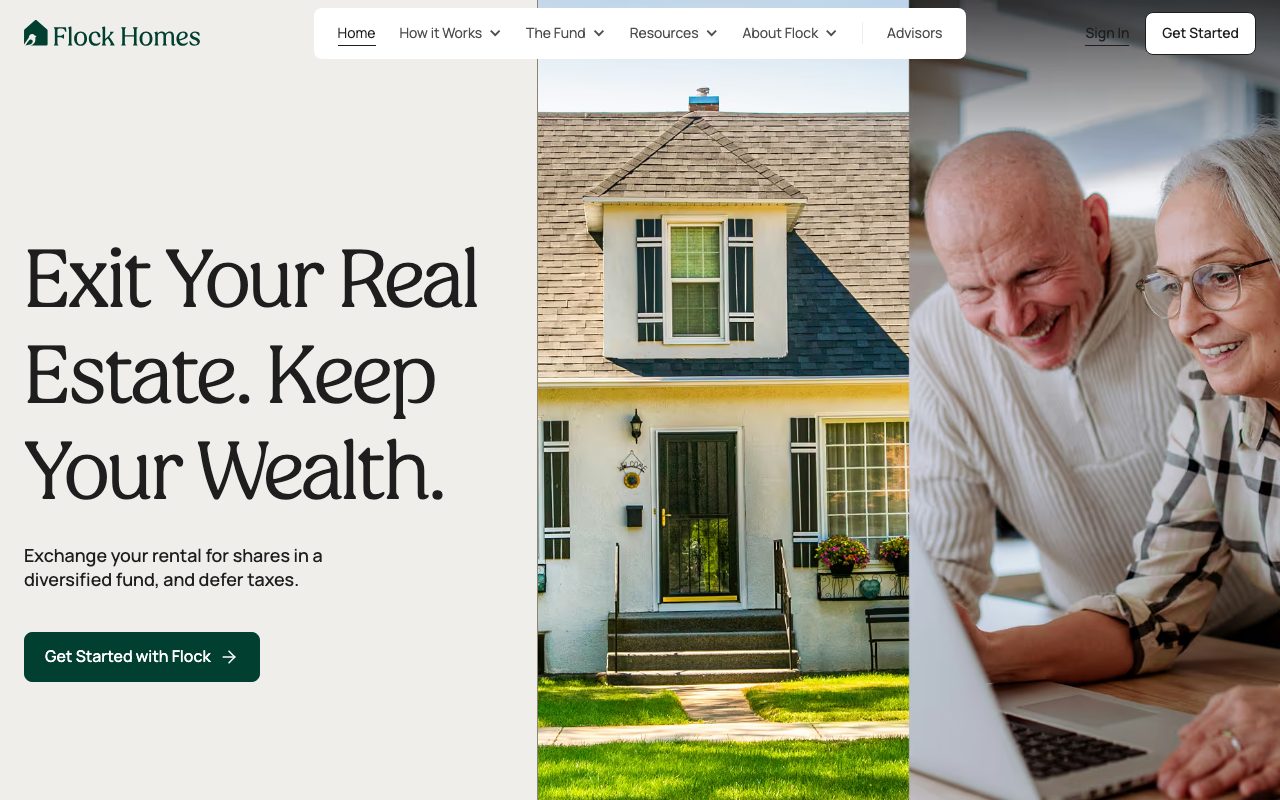Flock Homes website