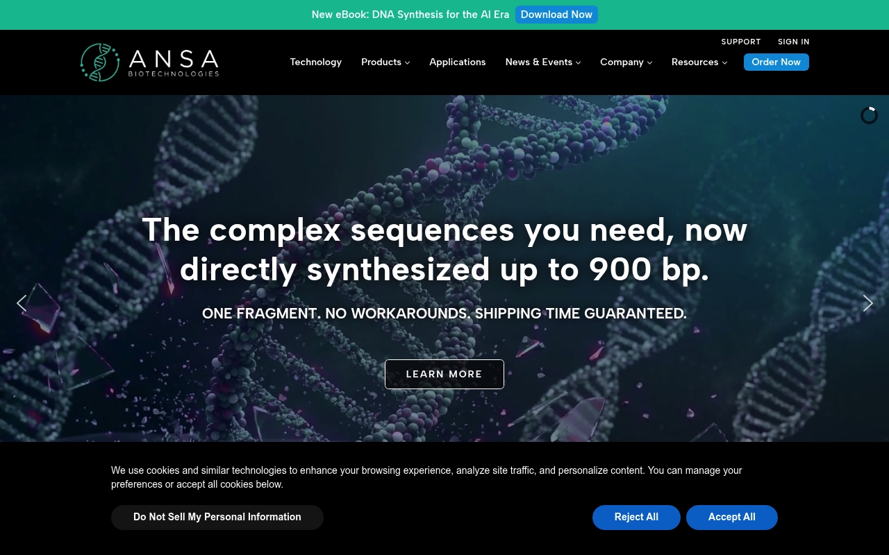 Ansa Biotechnologies website