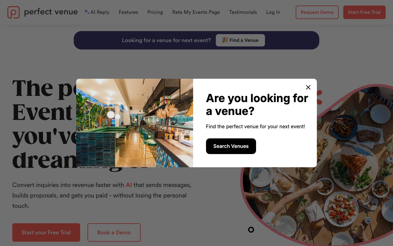 Perfect Venue website