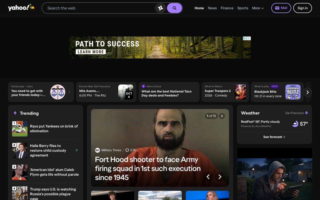 Yahoo website