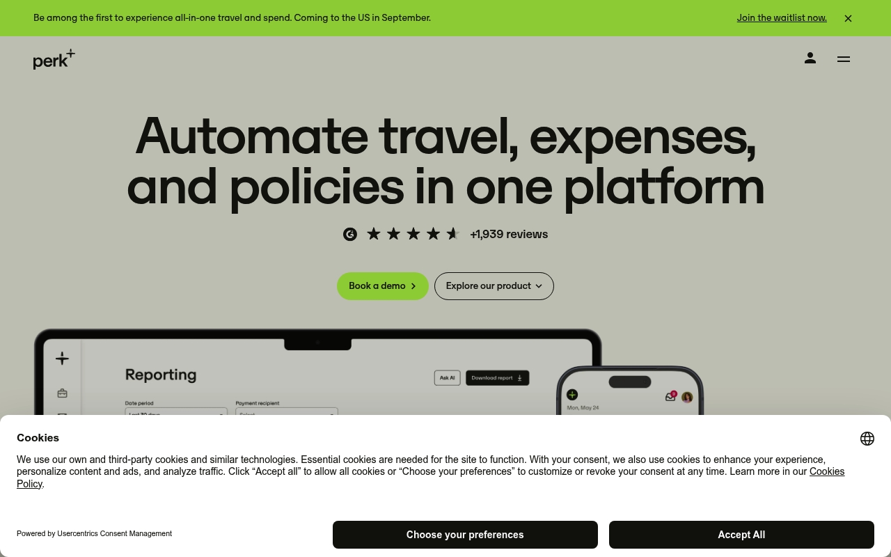 TravelPerk website