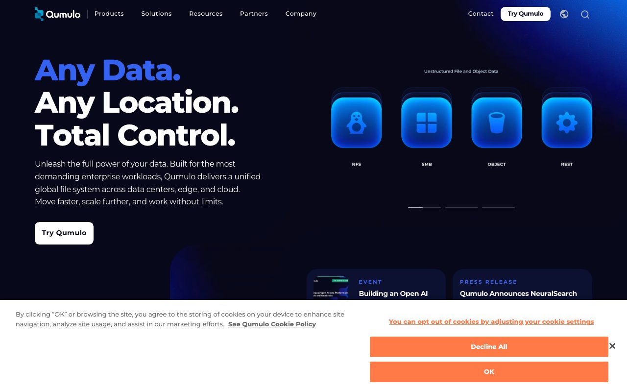 Qumulo website
