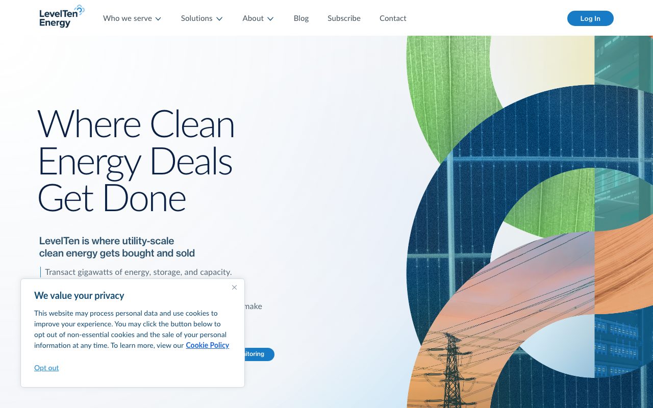 LevelTen Energy website
