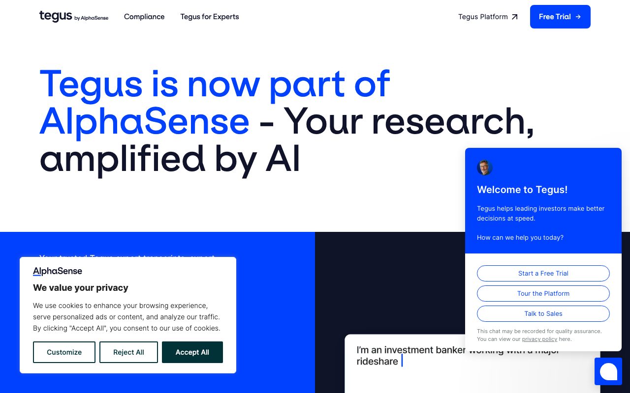 Tegus website