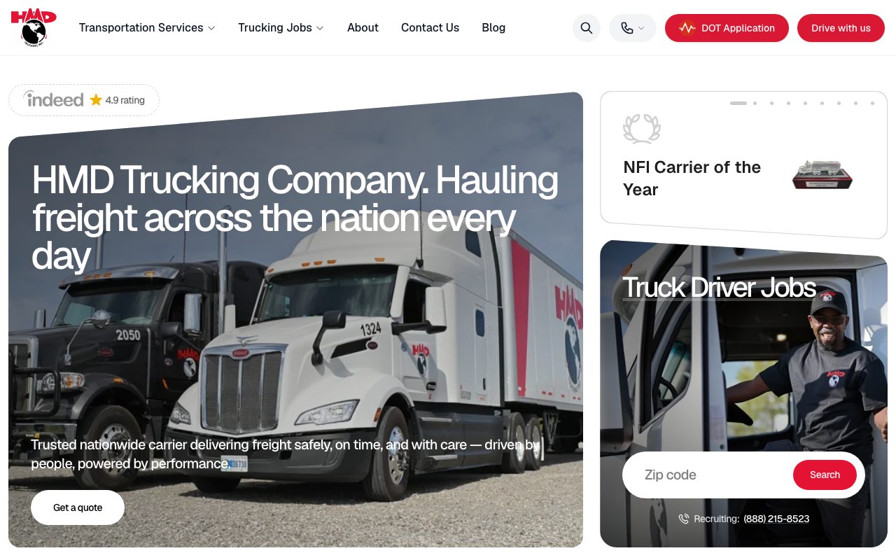 HMD Trucking website