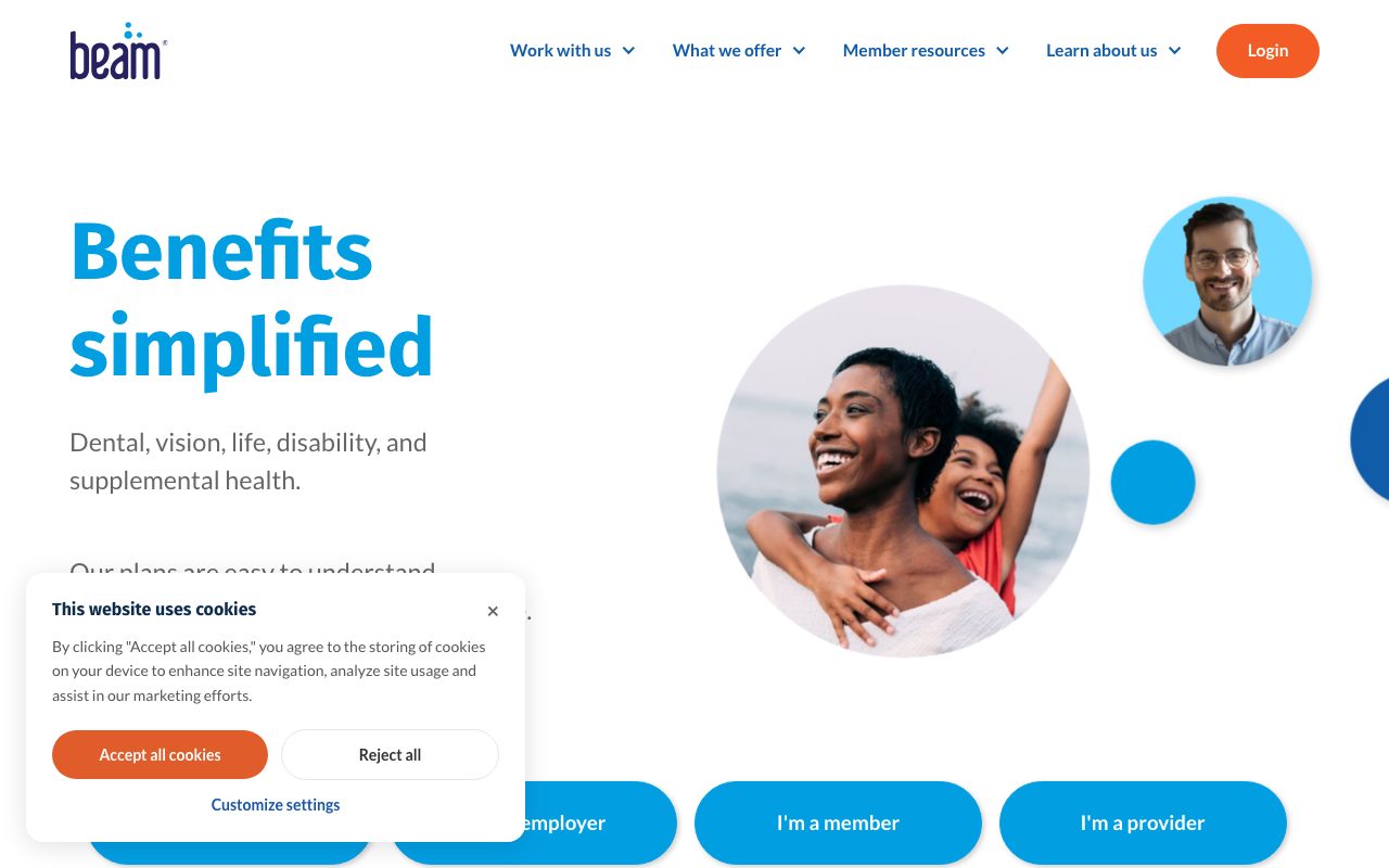 Beam Dental website