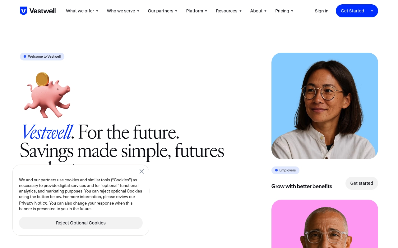 Vestwell website