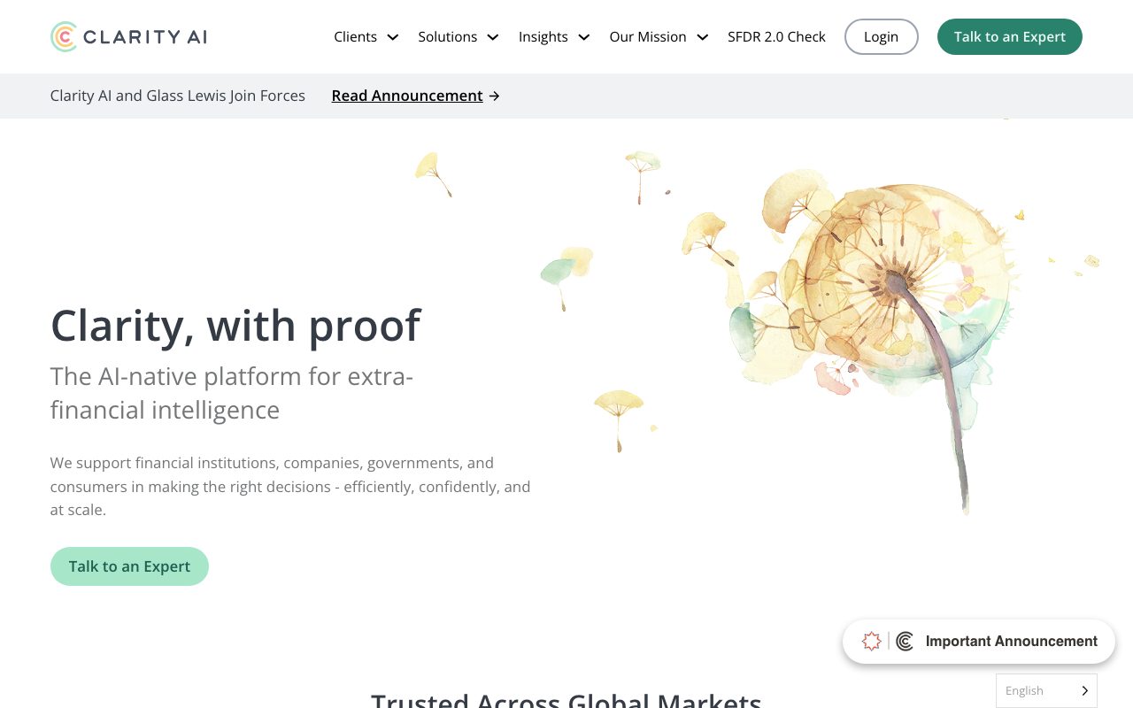Clarity AI website