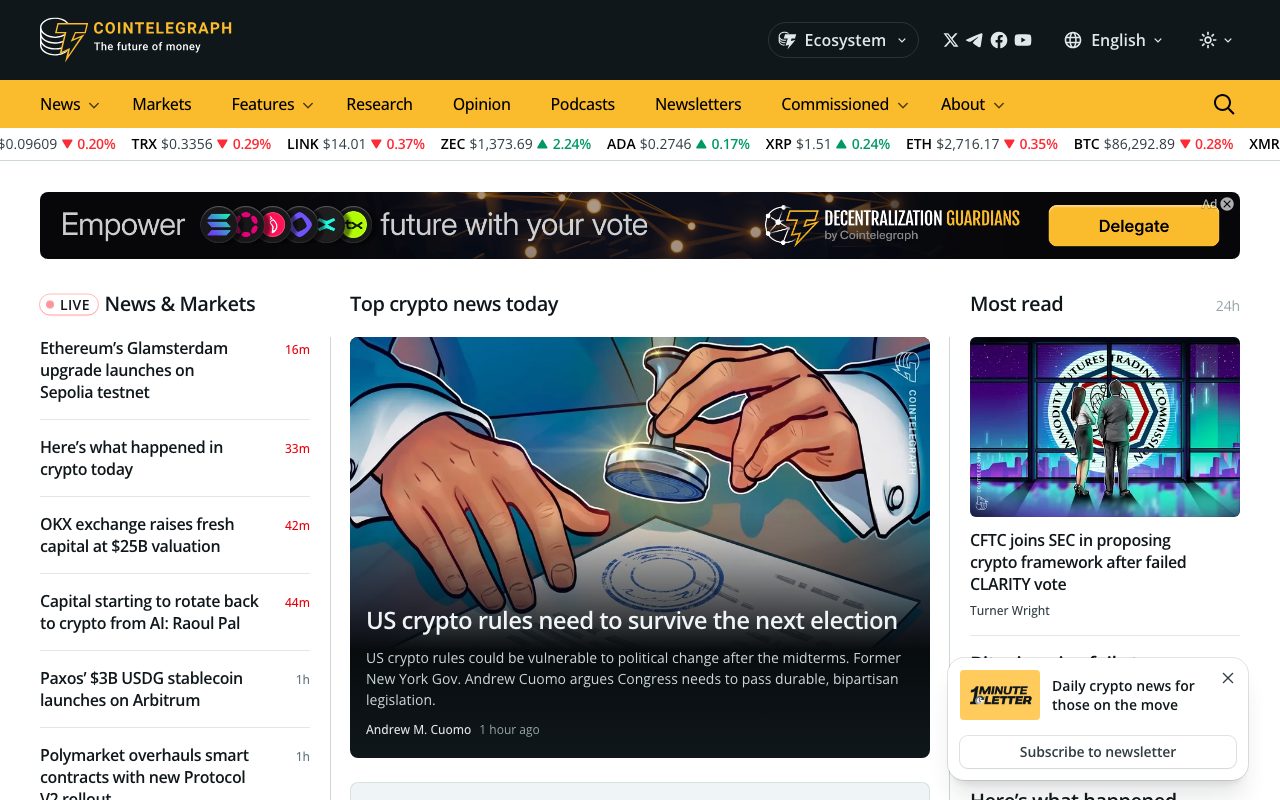 Cointelegraph website