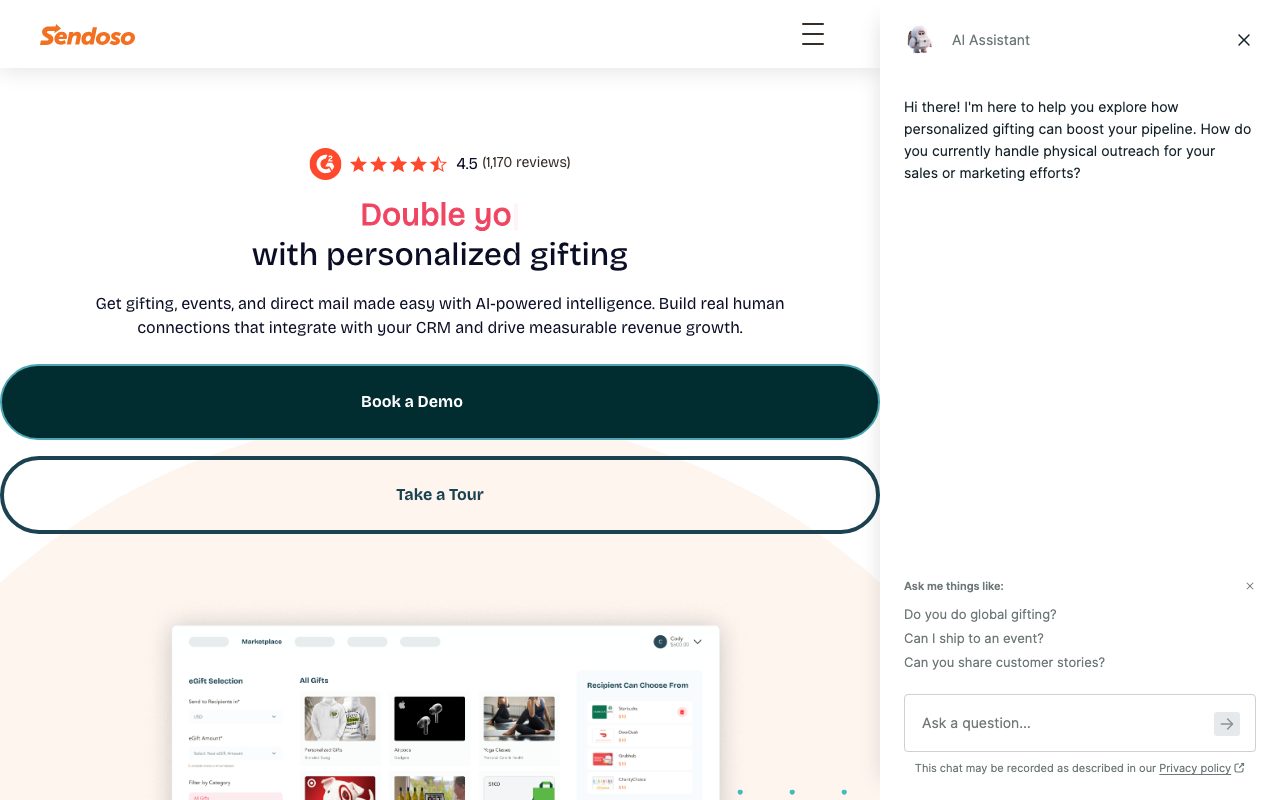 Sendoso website