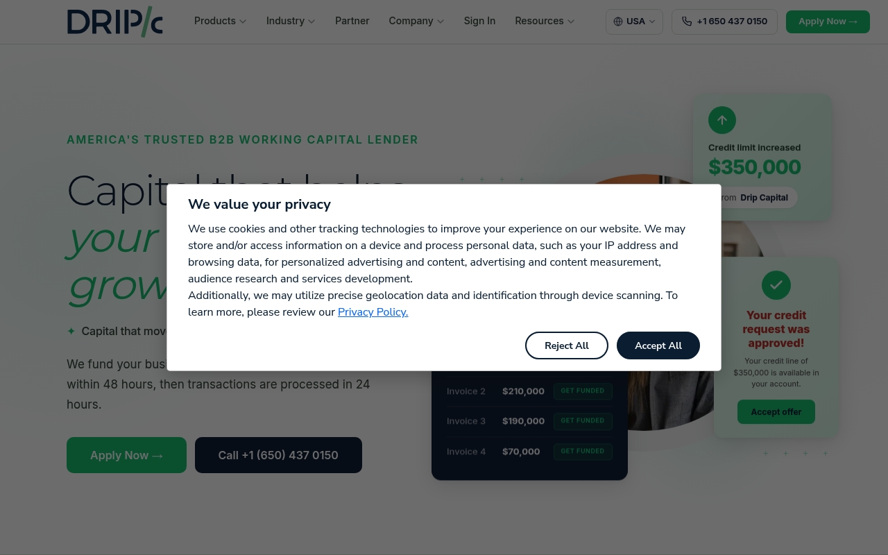 Drip Capital website
