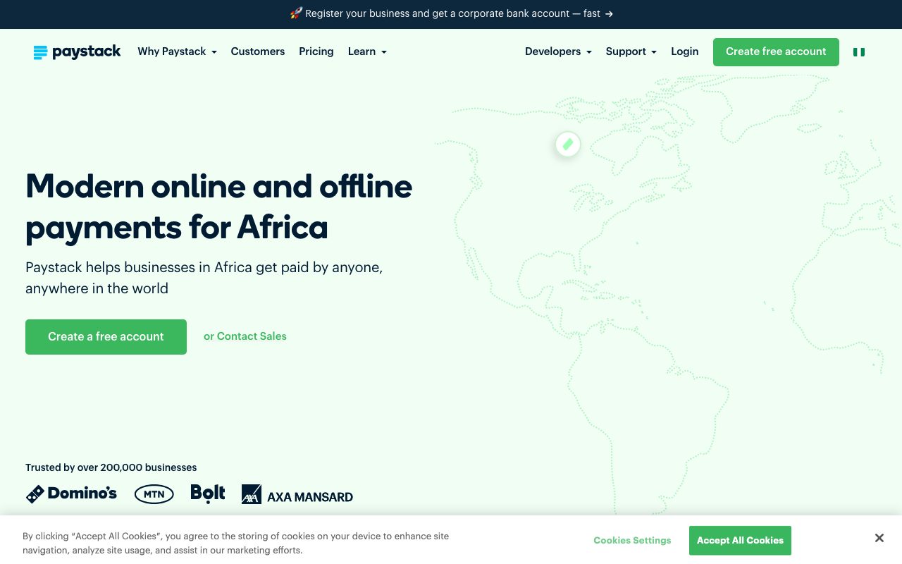 Paystack website