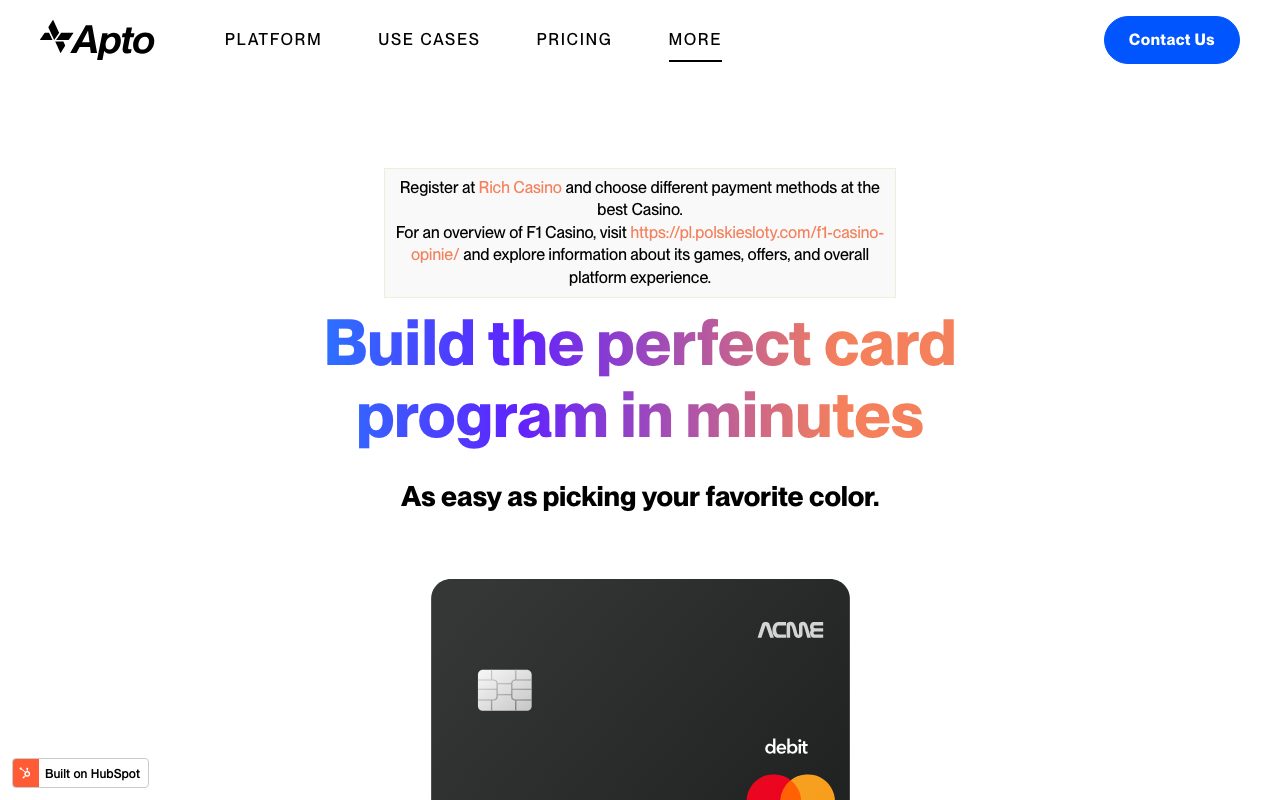 Apto Payments website