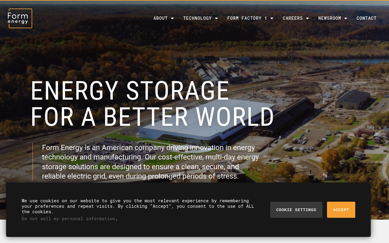 Form Energy website