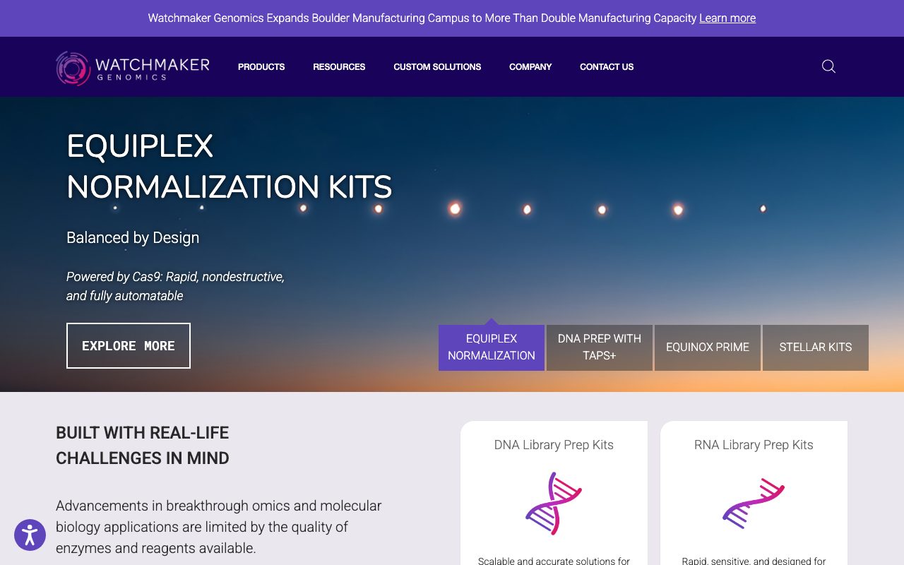 Watchmaker Genomics website