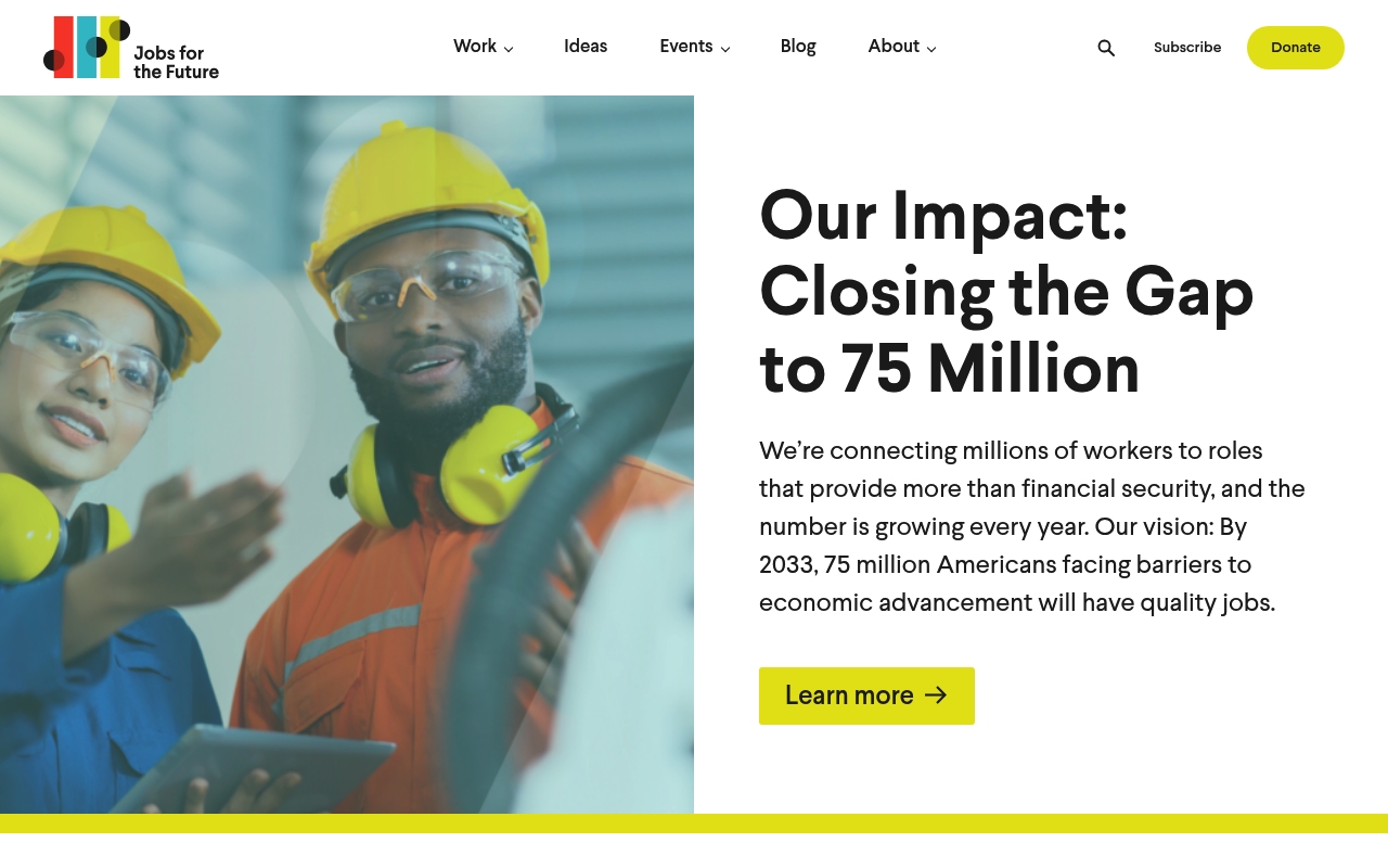 Jobs For The Future website