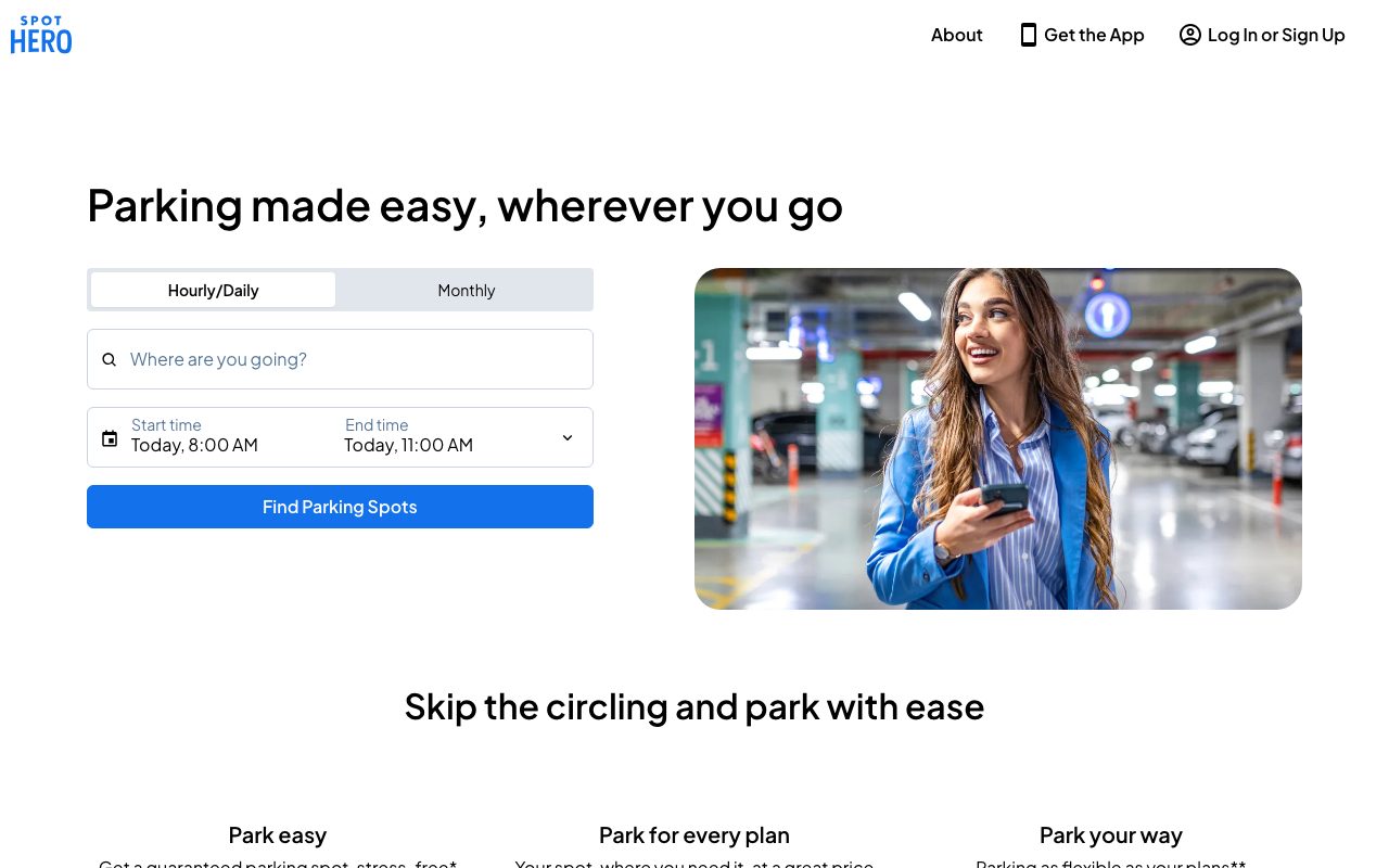 SpotHero website