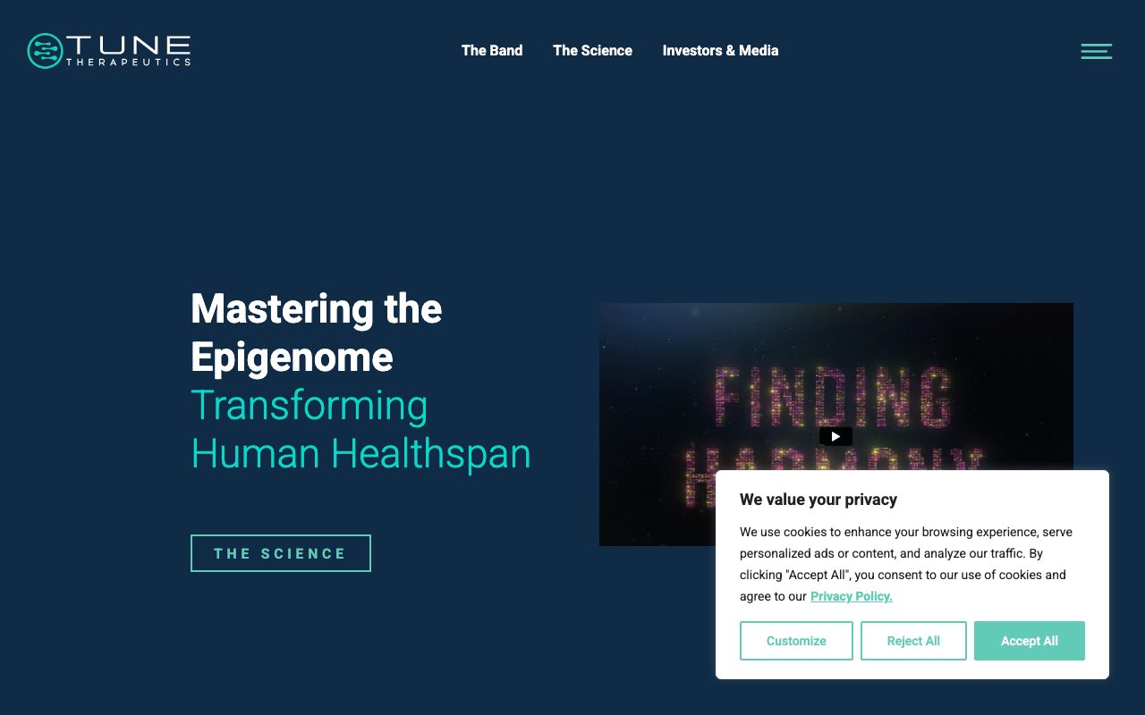 Tune Therapeutics website