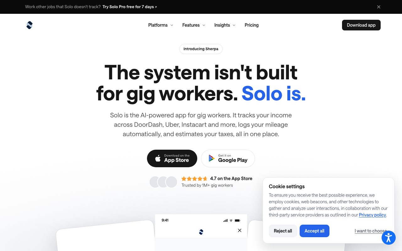 Solo Technologies website