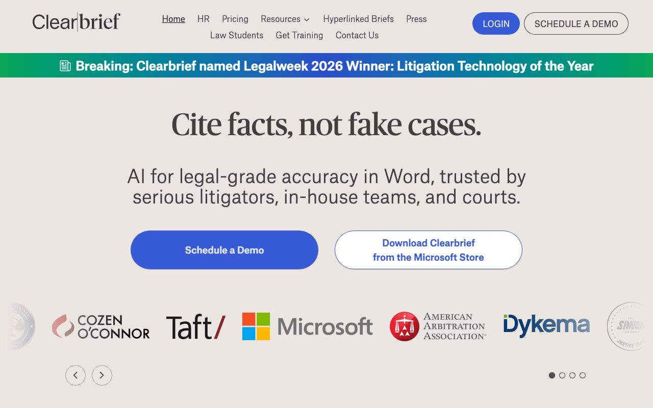 Clearbrief website